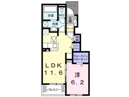 スマイリー Ⅳ(1LDK/1階)の間取り写真