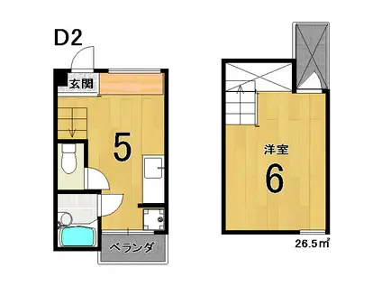 スクリーン3233(1K/3階)の間取り写真