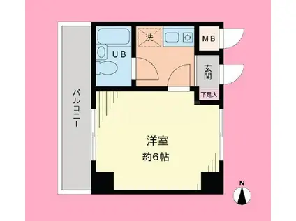 クリオ大和壱番館(1K/6階)の間取り写真