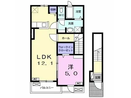 グラン アルテージュ(1LDK/2階)の間取り写真