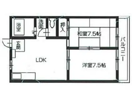 シティハイツ吉野(2DK/3階)の間取り写真