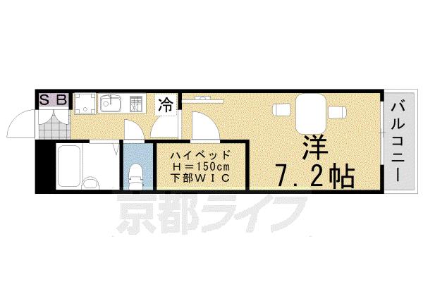 レオパレスURBAN桂坂(1K/1階)の間取り写真