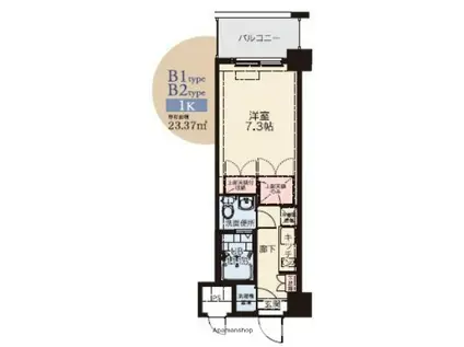 CLUB ORIENT BLD 81 AMARIGE(1K/3階)の間取り写真