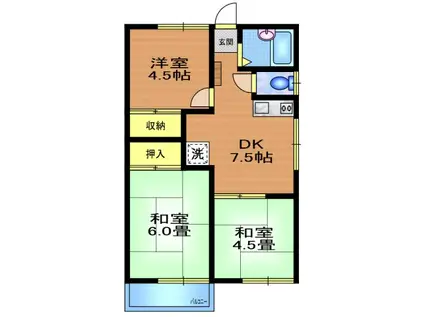 コーポサクラ(3DK/2階)の間取り写真