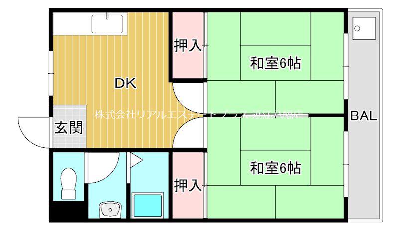 エクセル篠原(2DK/3階)の間取り写真