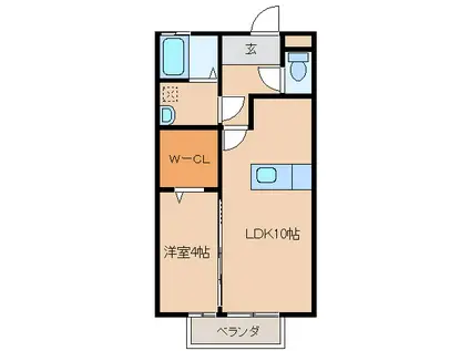 ハッピネス TAKAO(1LDK/1階)の間取り写真
