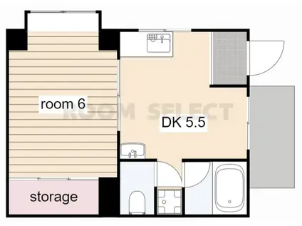 高畑ハイツ(1DK/1階)の間取り写真