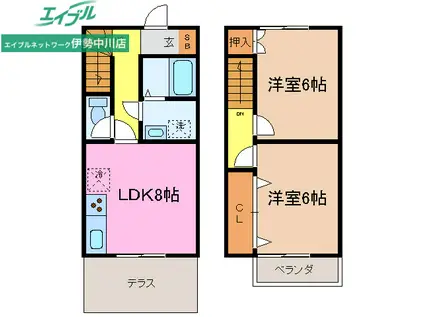 SAKURA TERRACE(2LDK/1階)の間取り写真