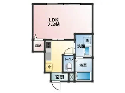 シャンテ四ツ井(1K/1階)の間取り写真