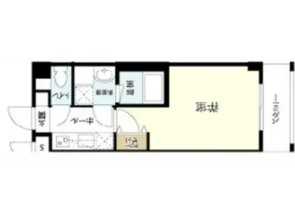 アシンメトリー三田(1K/1階)の間取り写真