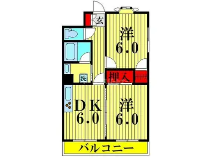 ラフォーレ オオモリ(2DK/1階)の間取り写真