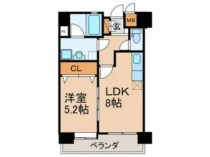 エクセレント東町(1LDK/3階)の間取り写真