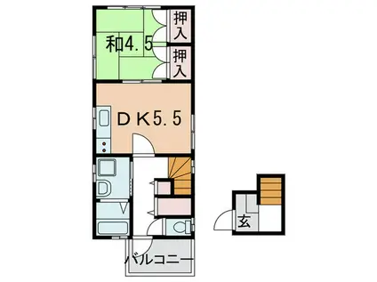 ヒロ板宿(1DK/3階)の間取り写真