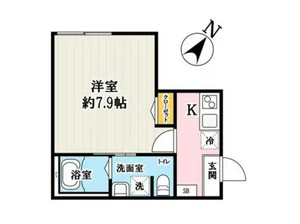 ラミアアルテ若葉(1K/1階)の間取り写真