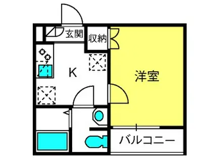 GROEI浦和神明(1K/3階)の間取り写真