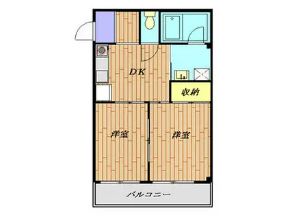ラポール(2DK/1階)の間取り写真