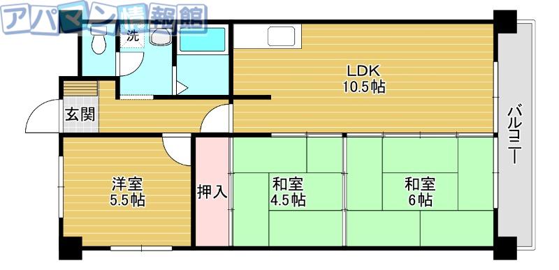 アルベール本町(3LDK/6階)の間取り写真