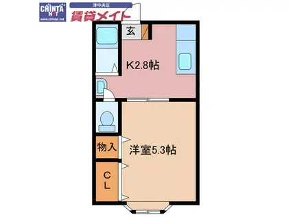 正風荘(1K/2階)の間取り写真