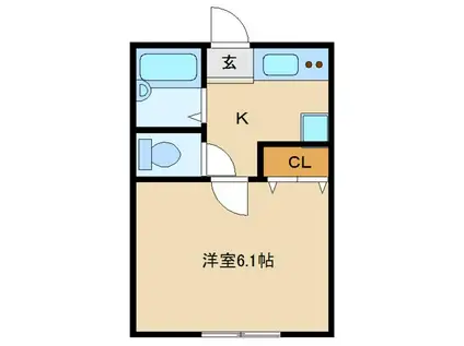 AZESTRENT 一橋学園 II(1K/2階)の間取り写真