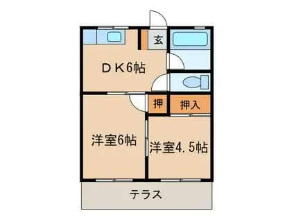 サンシャルム(2DK/1階)の間取り写真