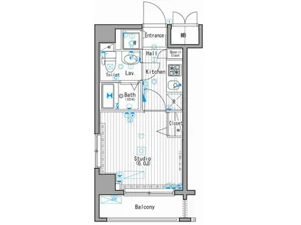 ガーラ・ステージ武蔵小杉(1K/4階)の間取り写真