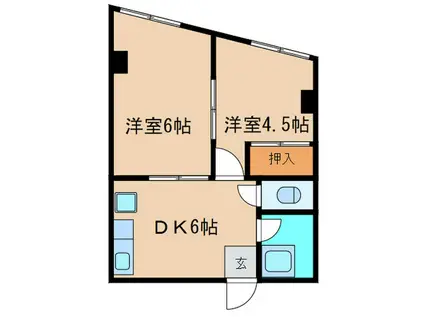 住吉マンション(2DK/5階)の間取り写真