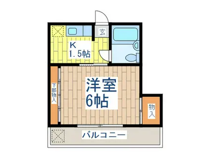 メゾン宗川(1K/3階)の間取り写真