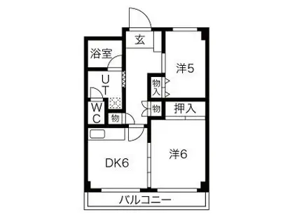 アーバンレジデンス吹上(2DK/2階)の間取り写真