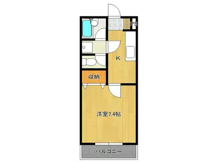 ブラウニー(1K/2階)の間取り写真