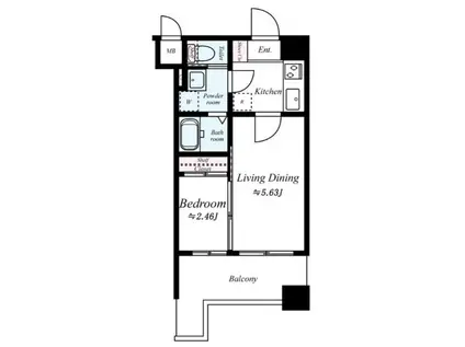 グランフォーレ箱崎ステーションプラザ(1DK/11階)の間取り写真