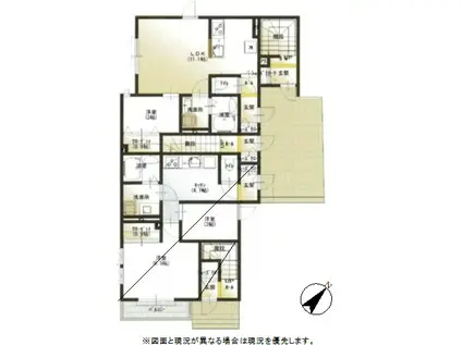 東急田園都市線 池尻大橋駅 徒歩5分 3階建 築1年(1LDK/1階)の間取り写真