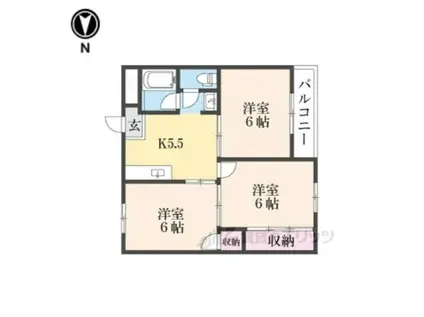 太秦グリーンハイツ(3K/3階)の間取り写真