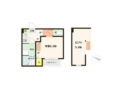 PLAGE SHINDEN(1K/1階)の間取り写真