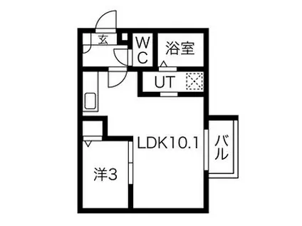 WARREN FUJINAMI I(1LDK/3階)の間取り写真