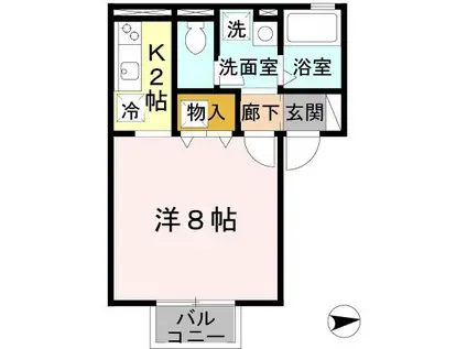 エステート光(1K/1階)の間取り写真