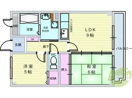 プリムローズ(2LDK/4階)の間取り写真