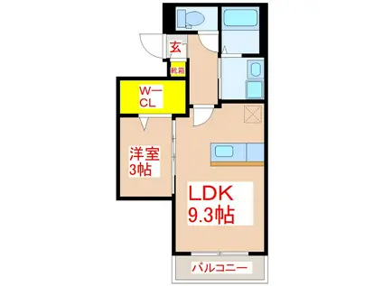 EGRET(1LDK/4階)の間取り写真
