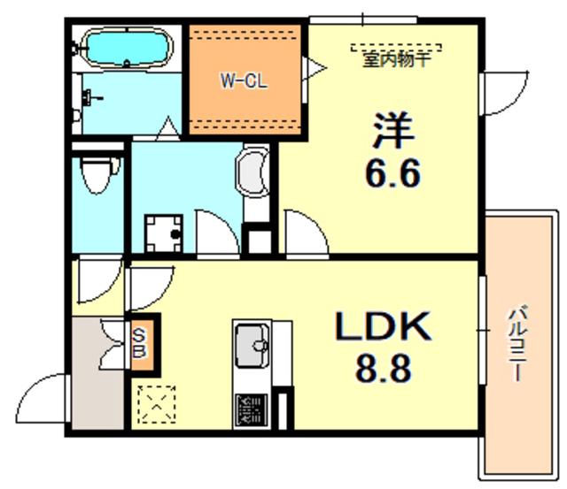 YKメゾン向陽(1LDK/1階)の間取り写真