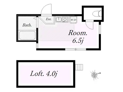 ユナイト中野島オステリアの杜(ワンルーム/2階)の間取り写真