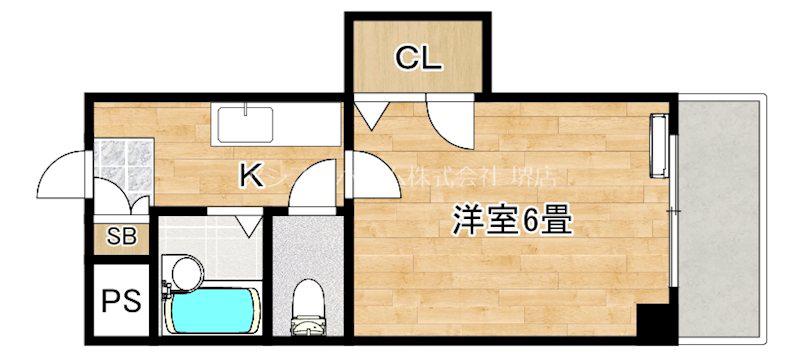 ラ・フォーレ中之町(1K/4階)の間取り写真