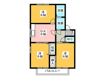 シャルム寿弐番館(3DK/2階)の間取り写真