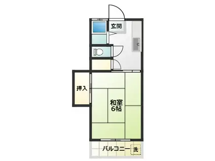カーサ桜上水(1K/2階)の間取り写真