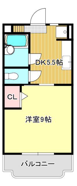 メゾンフィルライト(1DK/3階)の間取り写真