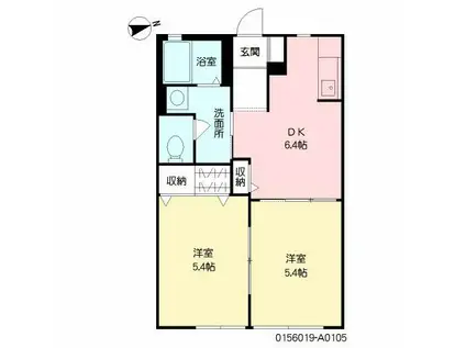 ウエストテイルショウ (2DK/1階)の間取り写真