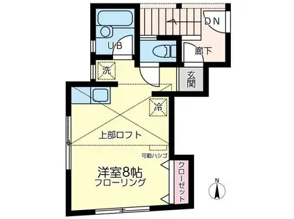 フォレスタ鷹取(ワンルーム/2階)の間取り写真