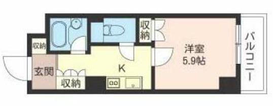 ラサンテ川崎(1K/8階)の間取り写真
