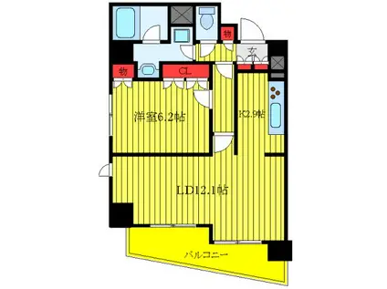エスティメゾン赤羽(1LDK/2階)の間取り写真