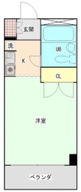 セブンスターハイツ中野V(ワンルーム/1階)の間取り写真