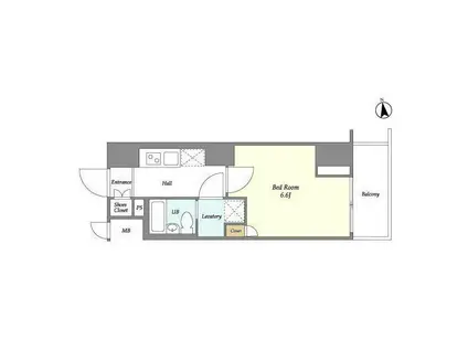 ビエント横濱鶴見(1K/6階)の間取り写真