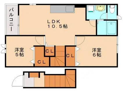 イマージュ野方(2LDK/2階)の間取り写真